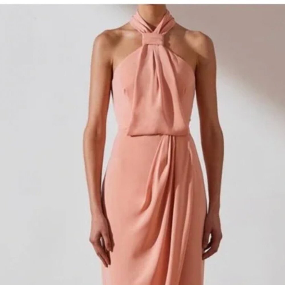 Gorgeous Shona Joy Blush Pink Halter Dress!
